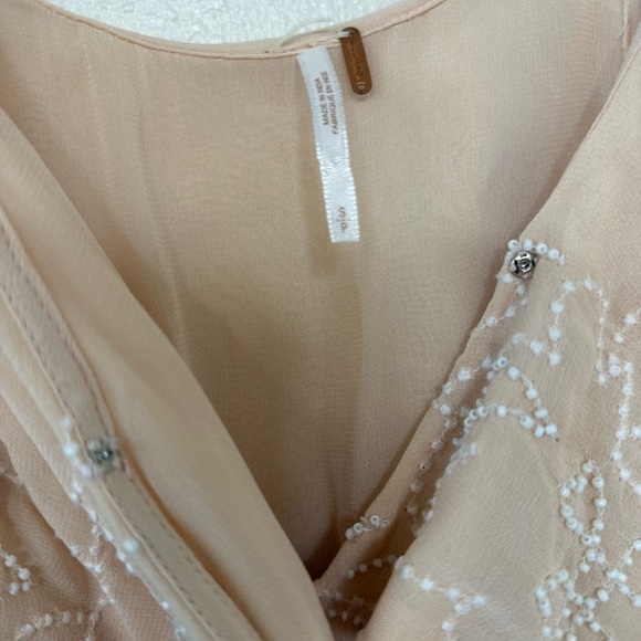 Free People Sylvia Embroidered Mini Wrap Dress SZ S - Picture 5 of 7